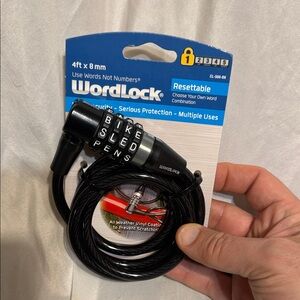 Black Wordlock Combination Cable Bicycle Lock